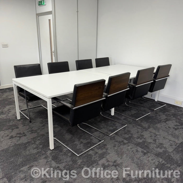 Used Boardroom Table With Power And Designer Meeting Chairs