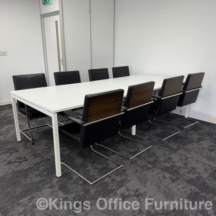 Used Boardroom Table With Power And Designer Meeting Chairs