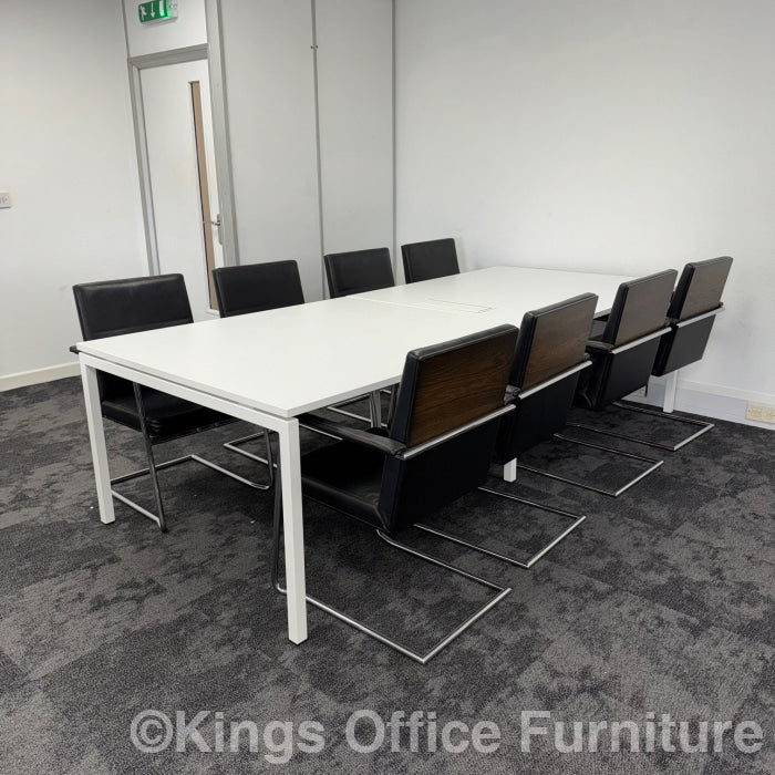 Used Boardroom Table With Power And Designer Meeting Chairs