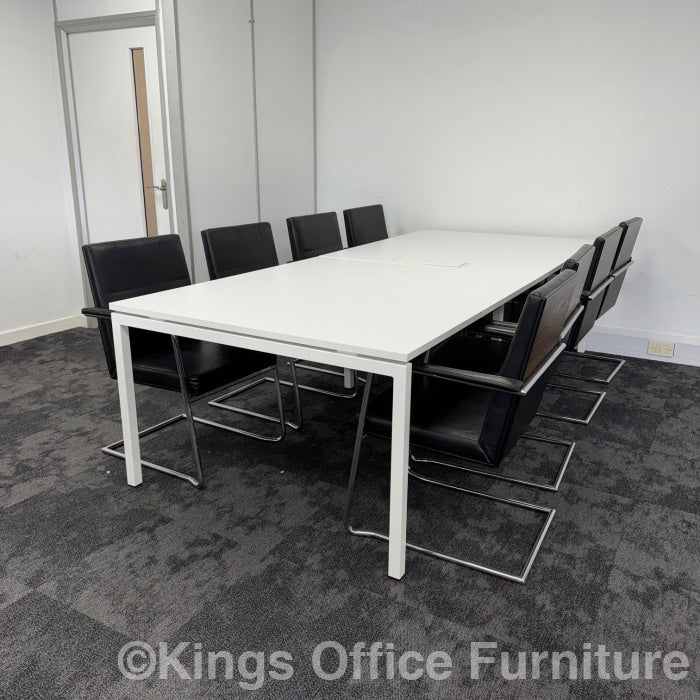 Used Boardroom Table With Power And Designer Meeting Chairs