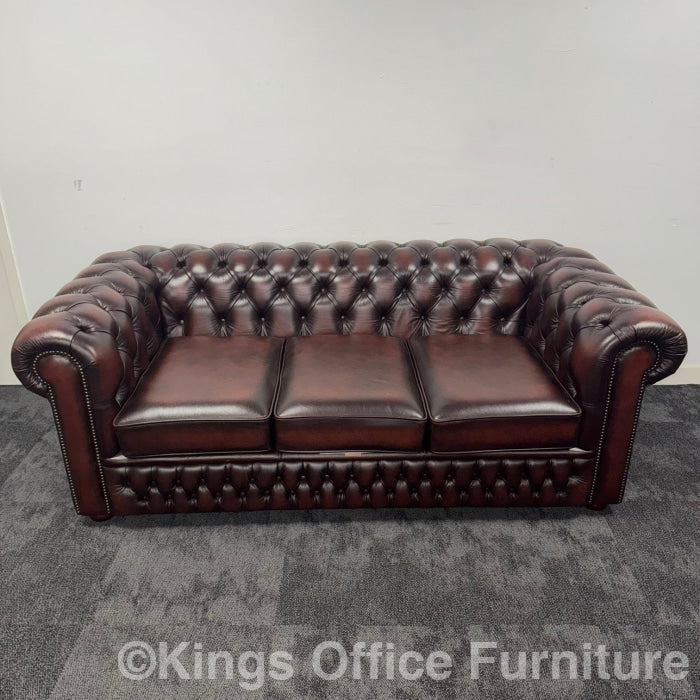 Used Chesterfield 3 Seater Sofa In Chestnut Mahogany