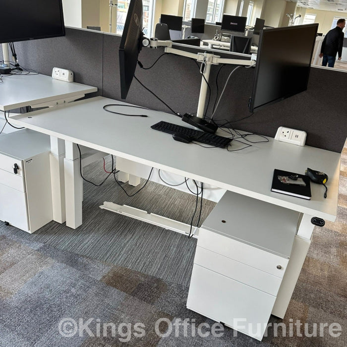 Used Electric Bench Desks With Desktop Power