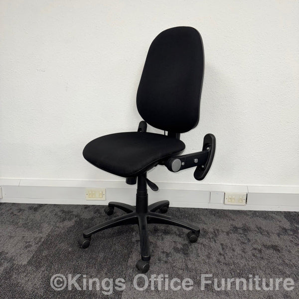 Used Fully Adjustable Task Chair With Lumbar Pump And Foldaway Arms