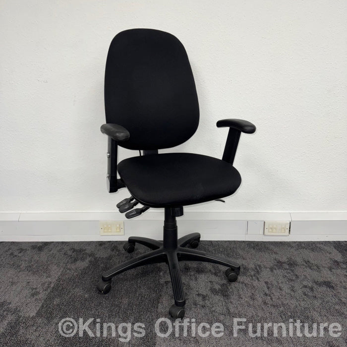 Used Fully Adjustable Task Chair With Lumbar Pump And Foldaway Arms