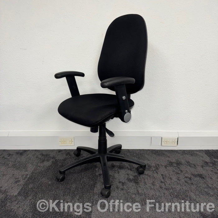 Used Fully Adjustable Task Chair With Lumbar Pump And Foldaway Arms