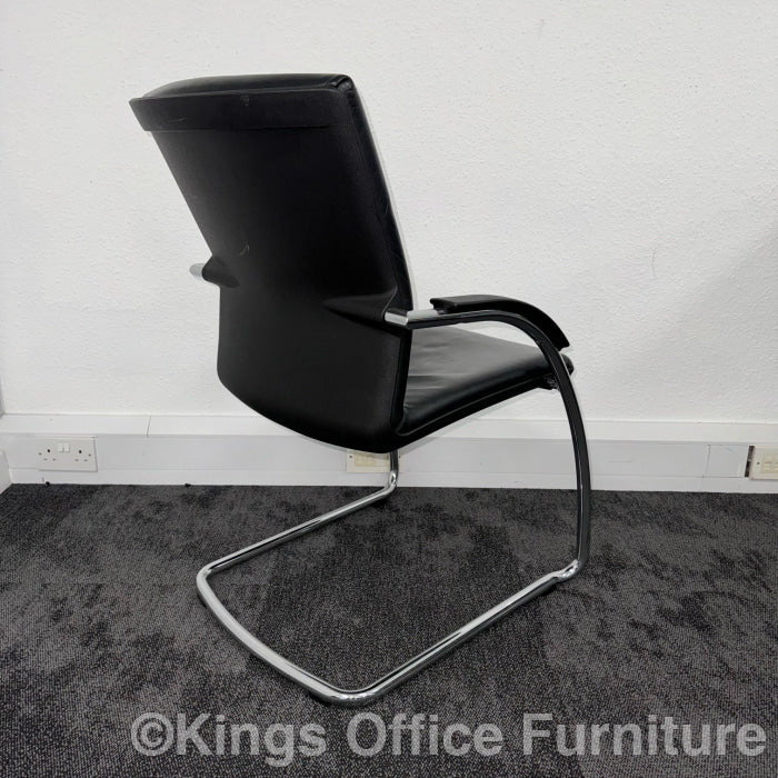 Used Grisberger Black Leather Meeting Chairs
