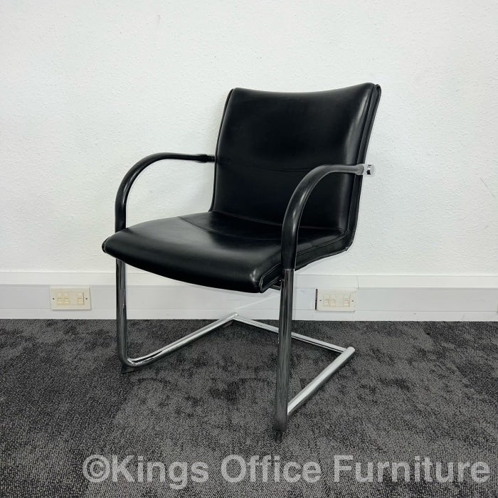 Used Kusch Black Leather Meeting Chair