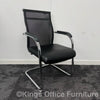 Used Mesh Chrome Cantilever Meeting Chair - Slightly Marked Arms