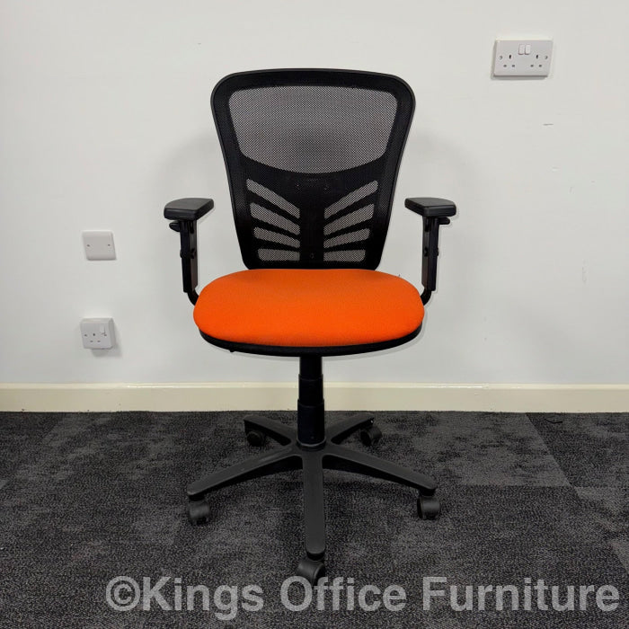 Used Mobili Fully Adjustable Mesh Chair - Orange