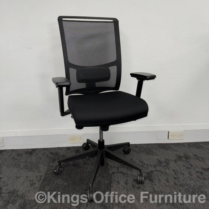 Used Narbutas Diva Mesh Task Chair With Lumbar - Reupholstered