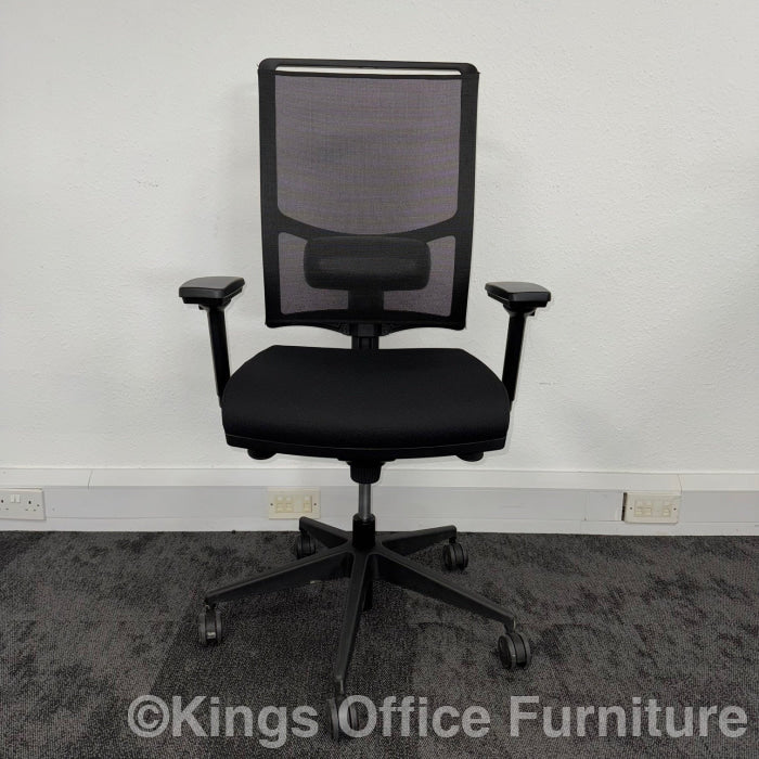 Used Narbutas Diva Mesh Task Chair With Lumbar - Reupholstered