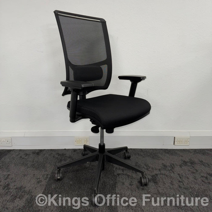 Used Narbutas Diva Mesh Task Chair With Lumbar - Reupholstered