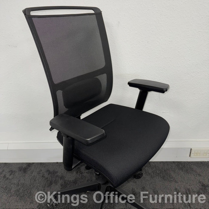 Used Narbutas Diva Mesh Task Chair With Lumbar - Reupholstered