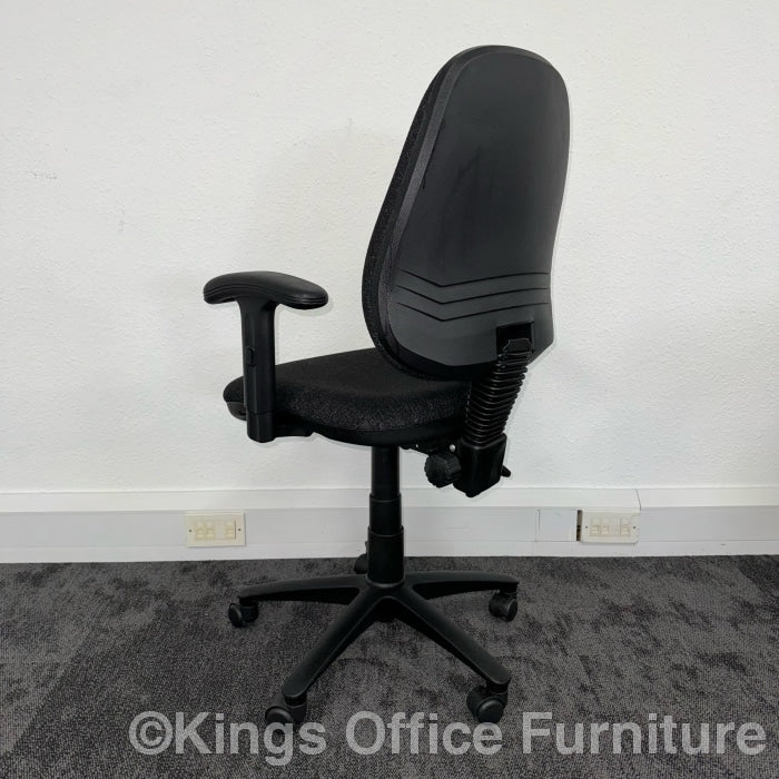 Used Sven 2 Lever Fabric Task Chair With Height Adjustable Arms In Charcoal
