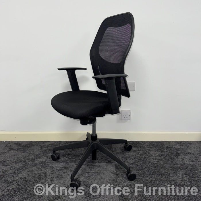 Used Verco Black Mesh Fully Adjustable Task Chair With Lumbar