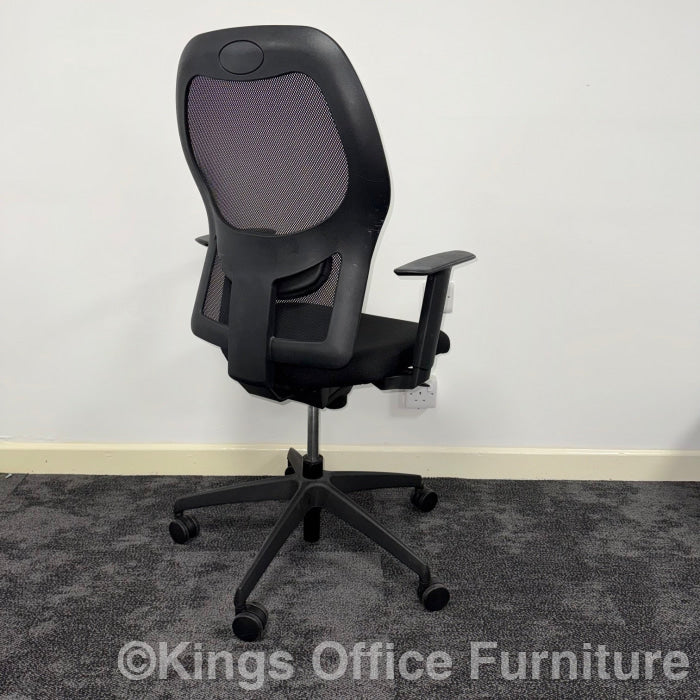 Used Verco Black Mesh Fully Adjustable Task Chair With Lumbar