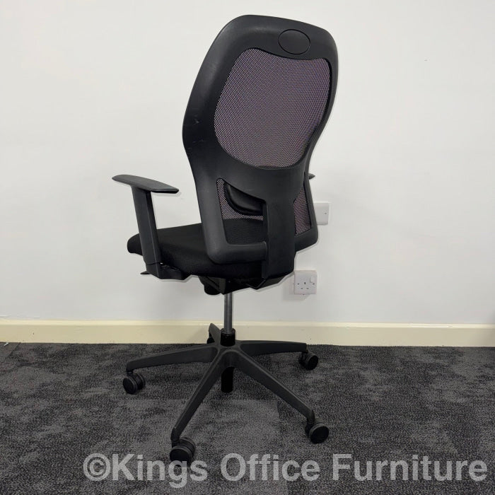 Used Verco Black Mesh Fully Adjustable Task Chair With Lumbar