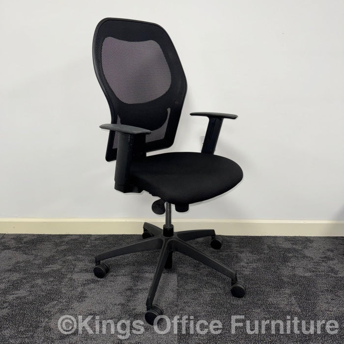 Used Verco Black Mesh Fully Adjustable Task Chair With Lumbar