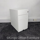 Used White Slimline Steel Mobile Pedestal