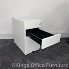 Used White Slimline Steel Mobile Pedestal