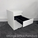 Used White Slimline Steel Mobile Pedestal