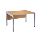 Light Oak Bench Desk OI Range Silver Leg