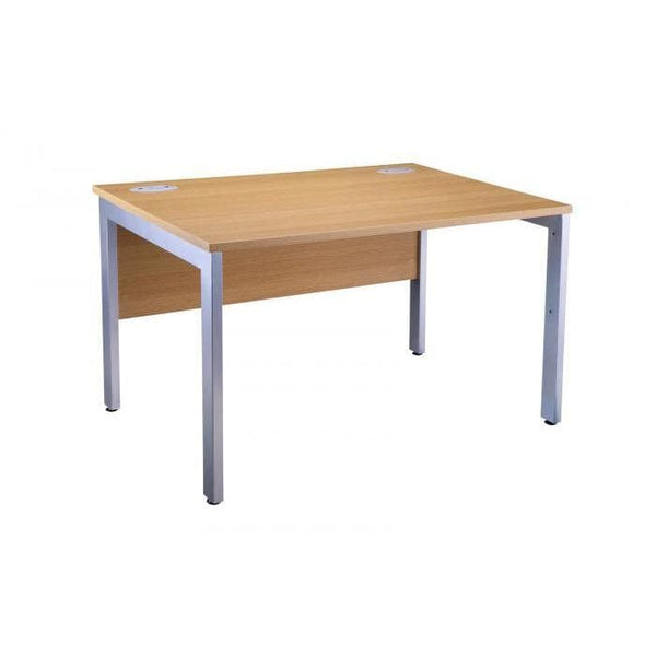 Light Oak Bench Desk OI Range Silver Leg