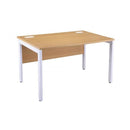 Light Oak Bench Desk OI Range White Leg