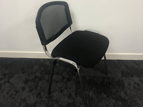 Black Mesh Stacking Chair