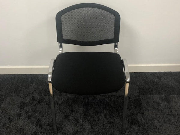 Black Mesh Stacking Chair