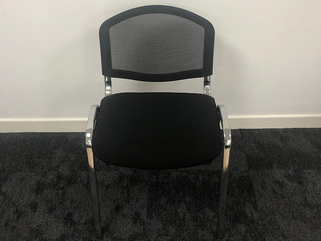 Black Mesh Stacking Chair