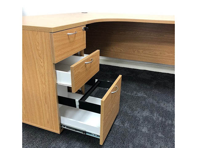 Canceled Order Oak 1600mm Curve Desk With Pedestal