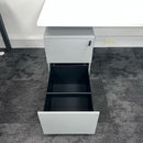 open bottom filing drawer in a mobile underdesk office pedestal