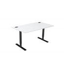 white height adjustable desk