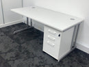 New Modern White Rectangle Desks 1400 x 800