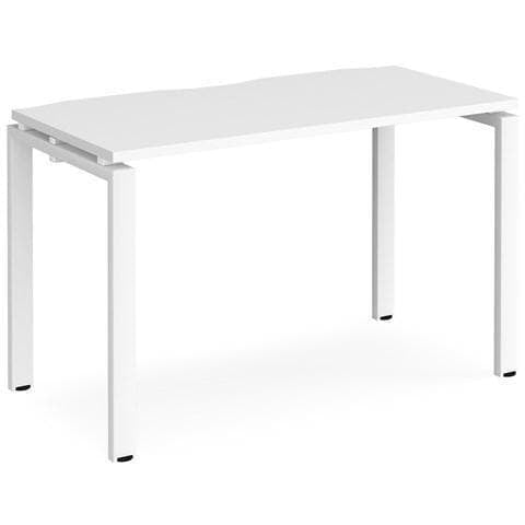 Slim white bench desk 