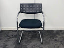 Used Vitra Visavis Black Meeting Chair with Square Holes