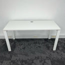 Used White Single Bench Desk 1400x600