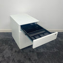 Used White Steel 3 Draw Mobile Pedestal with Lock and Key