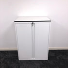 Used White Steel Cupboard with 2 Adjustable Shelves