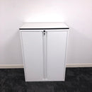 Used White Steel Cupboard with 2 Adjustable Shelves
