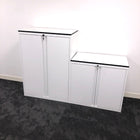 Used White Steel Cupboard with 2 Adjustable Shelves