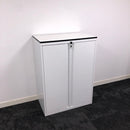 Used White Steel Cupboard with 2 Adjustable Shelves
