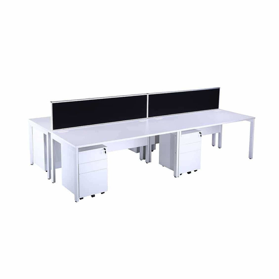 White bench desk bundle