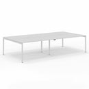 4 person white bench desk