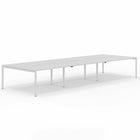 six person white bench desk