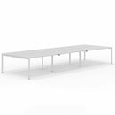 six person white bench desk