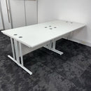 Used White Straight Cantilever Desk