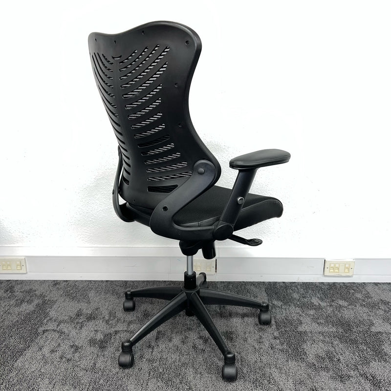 Used Spine High Back Black Mesh Operator Chair