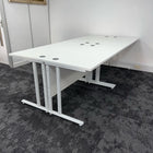Used White Straight Cantilever Desk